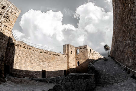 Walls and tower of Kyrenia castle. Kyrenia District, Cyprus
