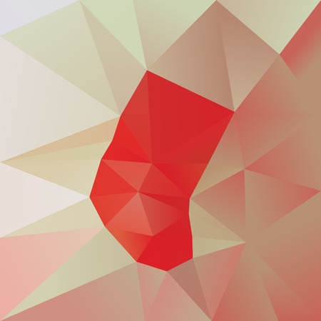 Colorful lowpoly triangulated illustration of Christmas stockingの写真素材
