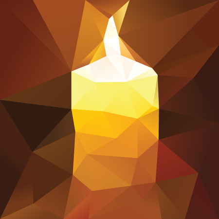 Colorful lowpoly triangulated illustration of firing candlesのイラスト素材