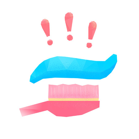 Teeth medical care, health and protection lowpoly illustrationのイラスト素材