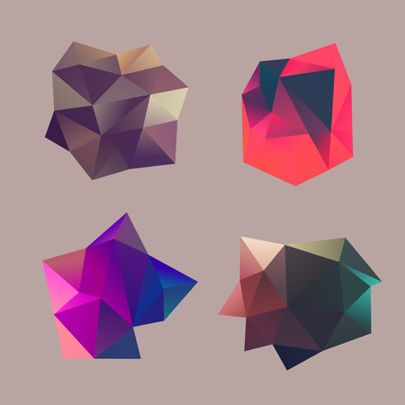 Abstract geometric background. Modern overlapping triangles. Unusual color shapes for your message. Business or tech presentation, app cover templateのイラスト素材