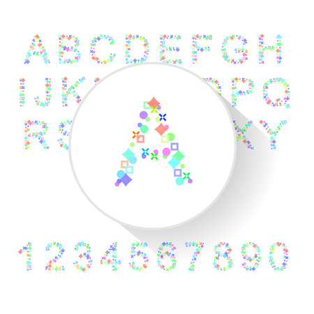 Collection of alphabet letters logos design elements. Business abstract symbol set, flowing overlapping shapes designのイラスト素材