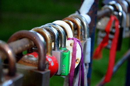 the wedding lock symbol of happinessの写真素材