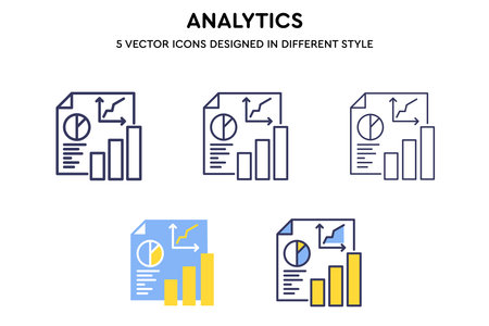 Analytics vector icons set designed in different styleのイラスト素材