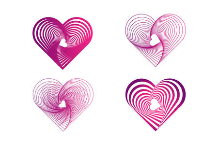 Heart Vector Valentine's day Illustration Abstract Geometryのイラスト素材