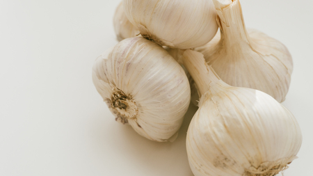 garlic on white background