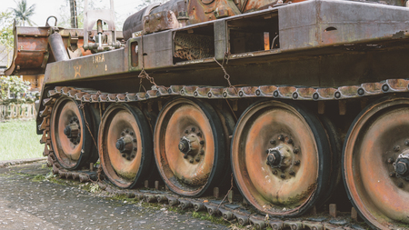 Trophy American destroyed technology after the Vietnam War. National military museums of Vietnam warの写真素材