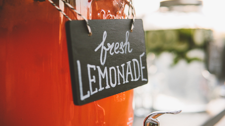 strawberry lemonade in a glass jar. Refreshing summer drinks close-upの写真素材