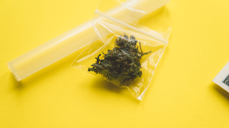 Small business marijuana dispensary in Unated States.Marijuana buds for saleの写真素材