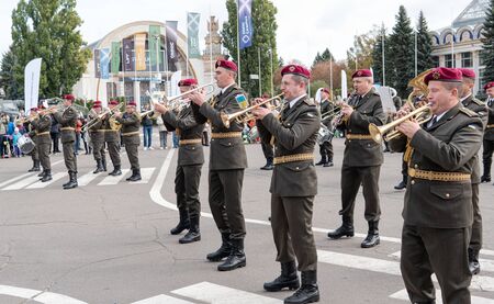 Kyiv, Ukraine - 6 october 2019 : Exhibition of modern military Ukrainian equipment during the war with Russia. Military equipment to protect the territories of Ukraineのeditorial素材