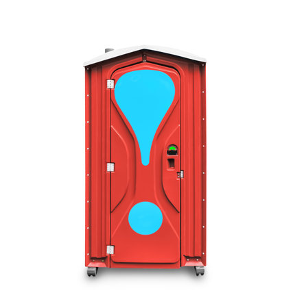 Red Portable Toilet Isolated on White. High quality photoの写真素材