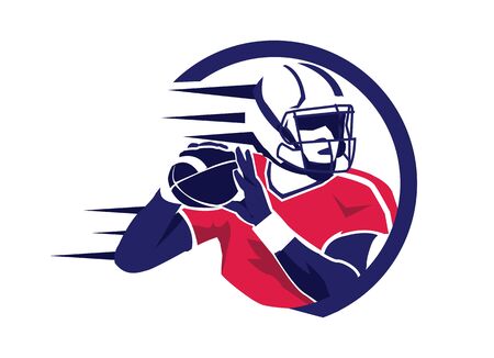 Vector American Football Player Illustrationのイラスト素材