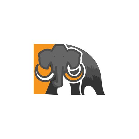 mammoth vector illustration logo element, mascot or avatar icon- abstract designのイラスト素材