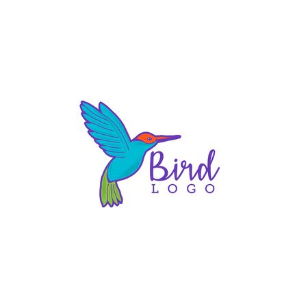 Flying colibri logo. For business, education and natural company logoのイラスト素材