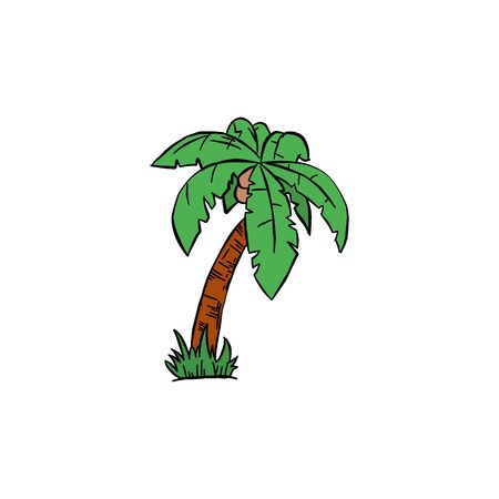 Palm trees on the ocean island. Vector illustrationのイラスト素材