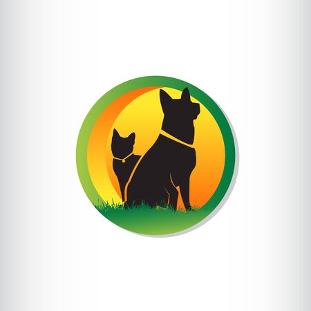 Vector design template for pet shops, veterinary clinics and homeless animals shelters のイラスト素材