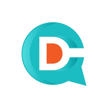 Modern design letter DC with blue color on the white background. Letter DC vector design template. Vector illustration EPS.8 EPS.10のイラスト素材