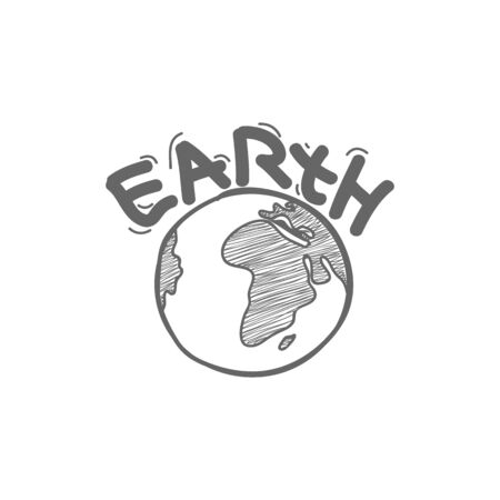 Earth symbol with letter earth in abstract graphic. Earth icon isolated on white background. Vector illustration EPS.8 EPS.10のイラスト素材