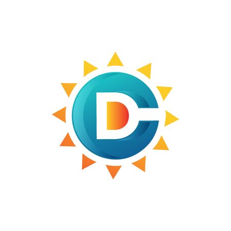 Modern design letter DC with blue color on the white background. Letter DC vector design template. Vector illustration EPS.8 EPS.10のイラスト素材
