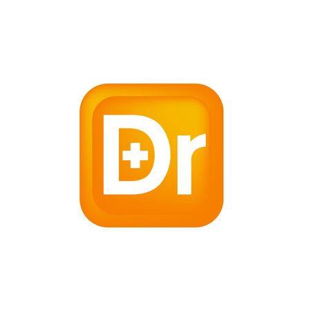 Modern design letter DR with graphic plus on the white background. Letter DR vector design template. Vector illustration EPS.8 EPS.10のイラスト素材