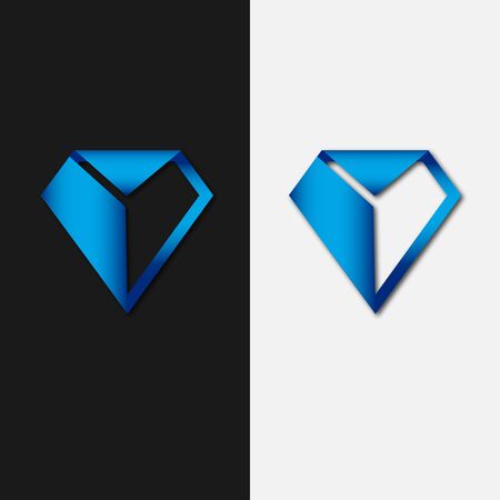 crystal blue stylish diamond logo for your store or companyのイラスト素材