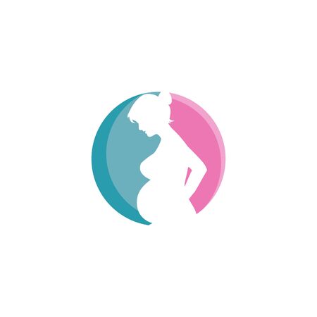 concept and idea of Simple Illustration of Pregnant Woman beauty logo for pregnancy center birth hospital etcのイラスト素材