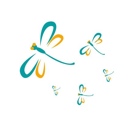 Simple Stylish Dragonfly Element Vector Illustrationのイラスト素材
