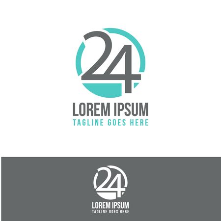 Number 24 icon symbol. Service around the clock 24 hours a day or 24 anniversary. Vector illustration EPS.8 EPS.10のイラスト素材