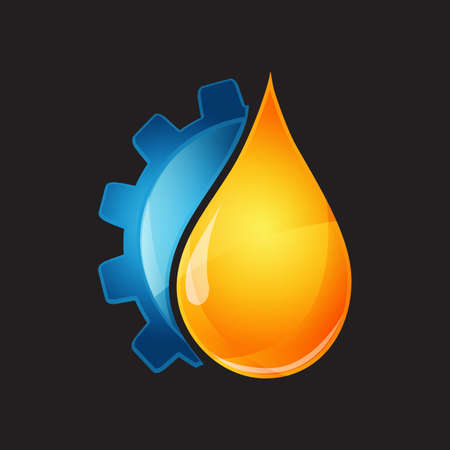 great custom orange blue fire flames logo vector design icons elementsのイラスト素材