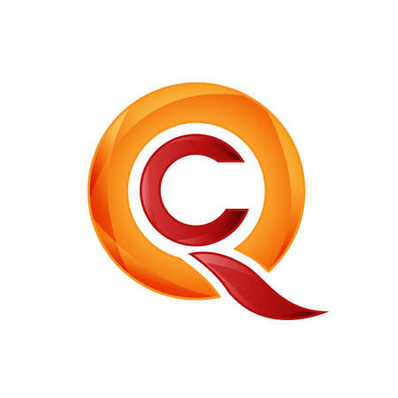 trendy Q logo initial Q graphic concept in modern style vector icons illustrationsのイラスト素材