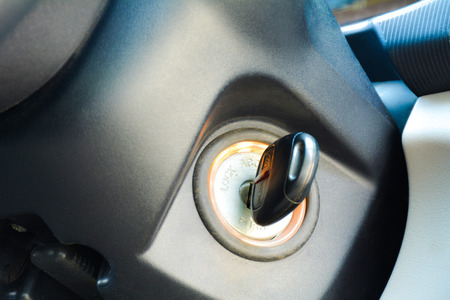 Insert the keys and hold for start the car.の写真素材