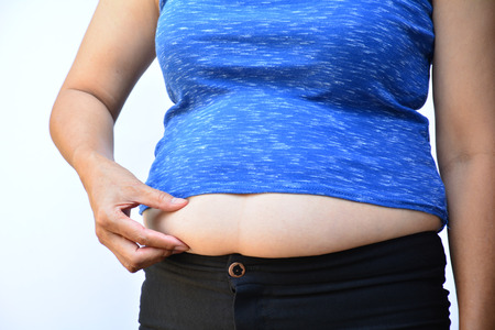 Belly of woman, be in poor health, should exercise