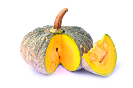 Fresh pumpkin isolated on white backgroundの写真素材