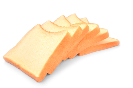 Tasty stack breads isolated on white backgroundの写真素材