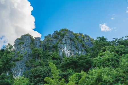 Beautiful Mountains with green plant and blue sky landscape in Thailand.の写真素材