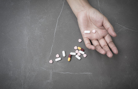 Pill overdose conceptの写真素材