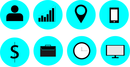 Simple set of business vector icons. Contains such icons as computer and smart phone.のイラスト素材