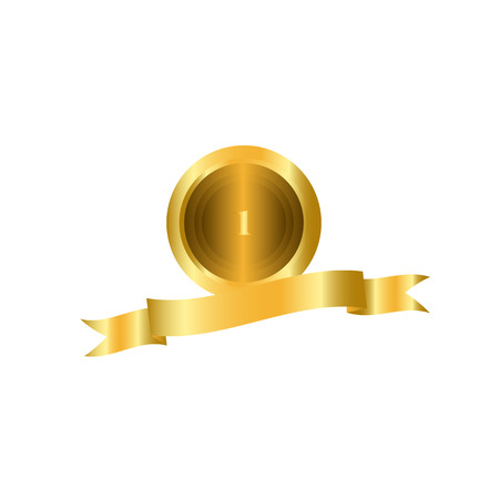 Gold medal with empty labelのイラスト素材