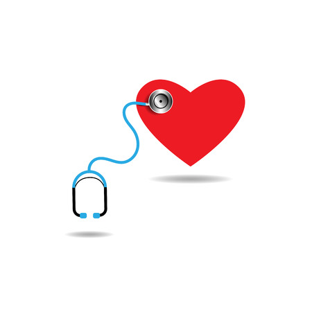 Doctor a stethoscope with red heart for healthy concept.のイラスト素材
