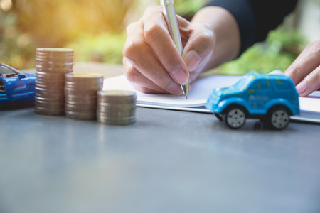Car insurance and car services concept. Business concept. Car insurance and financial concept.の写真素材