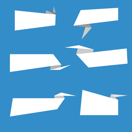 Vector set of stickers of speech bubbles. Blank empty white speech bubblesのイラスト素材