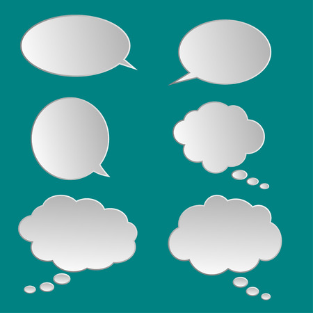 Vector set of stickers of speech bubbles. Blank empty speech bubblesのイラスト素材