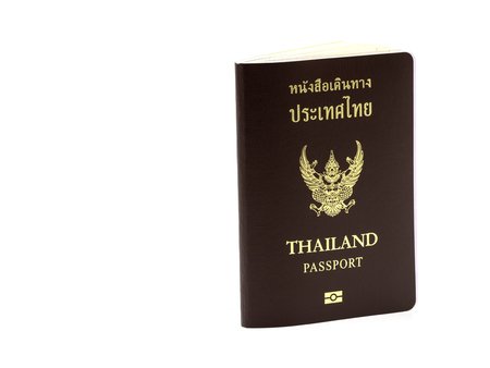 Passport cover of Thailand, Identification citizen isolated on white background.の写真素材