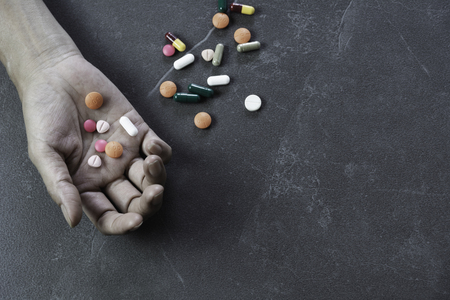 Pill overdose conceptの写真素材