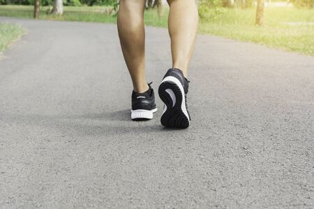 A man running at the morning for jogging, exercising and healthy lifestyle concept.の写真素材
