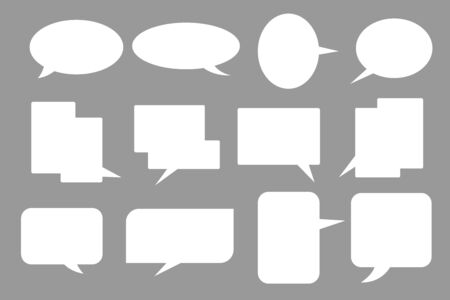 Vector set of stickers of speech bubbles. Blank empty speech bubblesのイラスト素材