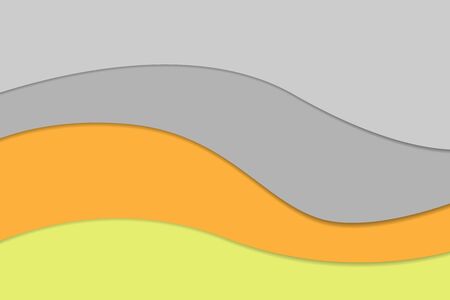 Abstract yellow and grey tone color background with green leaf in flat style. Vector illustration.のイラスト素材