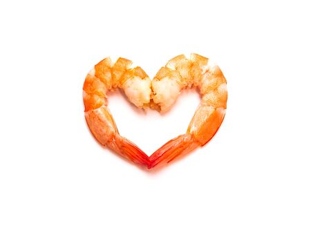 Cooked shrimp isolated on a white background. Food and object. の写真素材