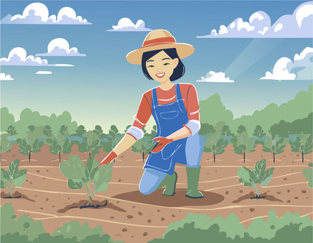 Agriculture industry, development, economy and Investment growth concept.のイラスト素材