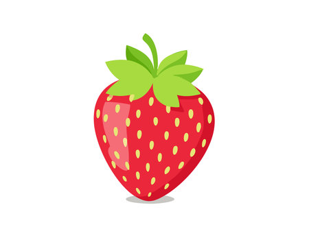 Vector of Fresh strawberry isolated on white background healthy close up.のイラスト素材